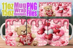 Joyful vibes sublimation mug wrap, Love Bear Product Image 1