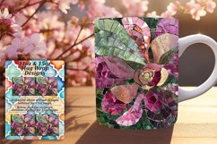 Abstract Mosaic Flower Mug Wrap Design 11oz 15oz Product Image 1