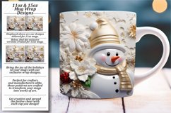 Glossy Glitter Wonderland: 3D Snowman Christmas Mug Wrap Product Image 1