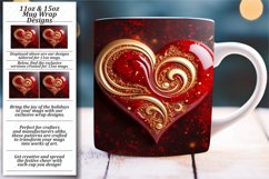 Heartfelt Elegance: Sublimation 3D Mug Wrap Product Image 1