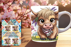 RADIANT PNG Mug Wrap Design 15oz , Cute Cow Product Image 1