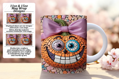 Elegant 11oz Mug Wrap Png Design , Cute Pumpkin Product Image 1