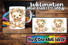 Enchanted Bear Valentine Round Watercolor Keychain Product Image 1