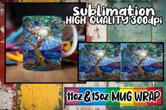 Mesmerizing Stained Glass Landscape Wrap 11oz/15oz Product Image 1
