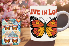 Elegant 15oz Mug Wrap Png Template , Butterfly Product Image 1