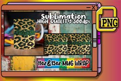 Leopard Sparkle &amp; Flower Burst Mug Covers 15oz 11oz Product Image 1