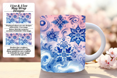 Glamorous 15oz Mug Wrap Png Artwork , Watercolor Patter Product Image 1