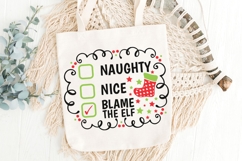 Naughty Nice Blame The Elf Svg, Christmas Checklist Svg. Product Image 5