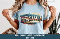 Virginia State PNG, Vintage Blue Ridge Mountains Sublimation Product Image 1