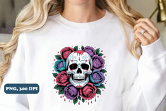 Floral Skull Sublimation, Halloween Sublimation png design Product Image 5