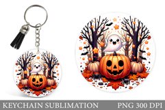 Cute Ghost Keychain Design. Cute Halloween Keychain Product Image 1