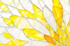 Yellow and White Stained Glass Petal Mosaic Background JPG Product Image 1