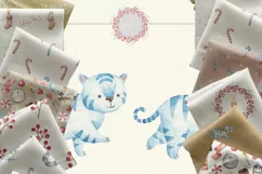 New year and Christmas watercolor , clipart tiger 2022 Product Image 6
