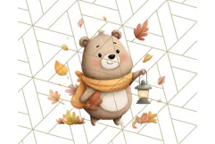 Woodland Autumn Critters PNG Clipart, Cute Fall Animals Product Image 5