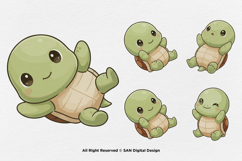 15 Bundle Watercolor Baby Turtle Cute Turtle Ocean Animal Product Image 5