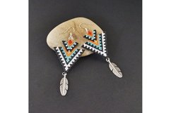 Beaded earrings and pendant patterns Brick stitch beading Product Image 3