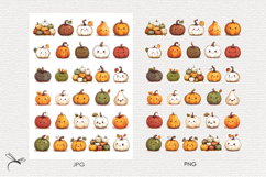 Halloween Pumpkin Stickers Kawaii - 30 Variations Product Image 4