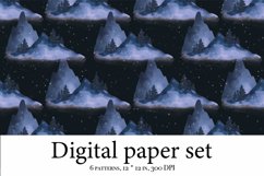 Mountain Landscape Seamless Pattern - Watercolor Mountains Product Image 6