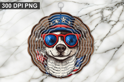 Dog Wind Spinner Sublimation -4Th Of July wind spinner PNG Product Image 1