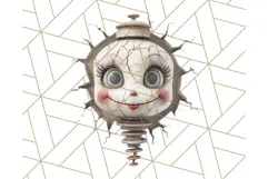 Creepy Dolls Clipart PNG Haunted Toy Characters Product Image 5