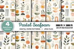 Pastel Seafoam Teal Blush Digital Paper JPG Product Image 1