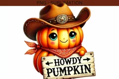 Howdy Pumpkin PNG, Cozy Fall Sublimation Download, Vintage Product Image 5