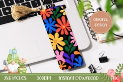 Pop Art Flowers Bookmark, Neon Flowers Bookmark Printable Product Image 1