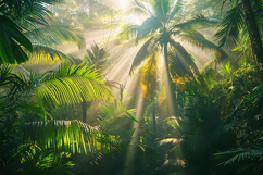 Sun-Drenched Tropical Jungle Background Product Image 1
