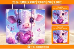 Highland Cow Tumbler Wrap Designs, Sublimation Wrap Product Image 1