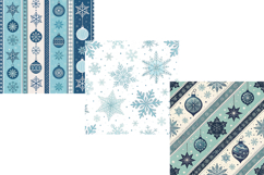 Christmas Pattern, Blue Snowflake Seamless Paper Product Image 4
