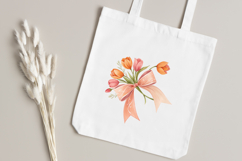 Peach Tulip Coquette Bow Clipart Product Image 4