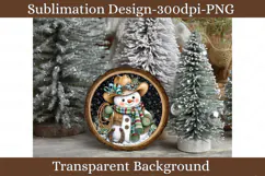 Western Cowboy Snowman Christmas Ornament / Coaster PNG Product Image 4