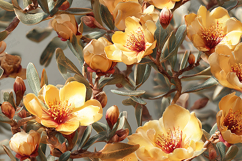 Golden Yellow Floral Illustration Background Product Image 1