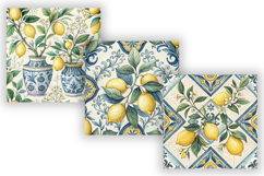 Mediterranean Lemon Watercolor Seamless Pattern Bundle Product Image 5