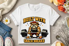 Built With Snack Breaks Bulldog Gym Humor PNG Design Product Image 6