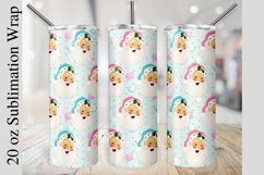 Vintage Santa Pastel Tumbler Wrap PNG for 20 oz Skinny Product Image 1