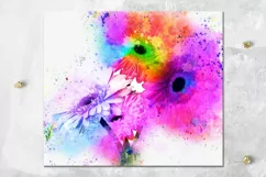 Watercolor rainbow Flowers | 8 Skinny Tumbler Sublimation Product Image 5