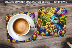 Bunny Coaster Sublimation, Easter Coaster PNG Design Product Image 1