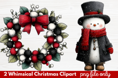 2 Whimsical Christmas Clipart | Cute Holiday PNG Set Product Image 1