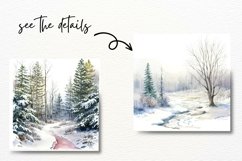 Watercolor Winter Forest Collection Product Image 5