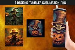 Pumpkin Halloween Tumbler Wrap Sublimation Desings Product Image 1