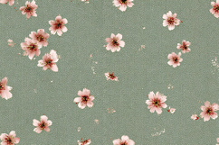 Floral pattern pink flowers on a soft green background Product Image 1