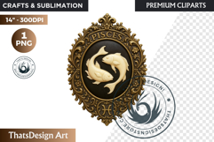 Vintage Zodiac Cameo Clipart Antique Horoscope Graphics PNG Product Image 1