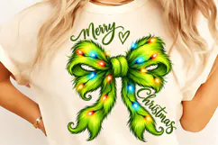 Merry Christmas Bow PNG, Merry Christmas Sublimation Product Image 2