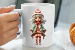 Christmas Little Girl Clipart Sublimation, Christmas PNG Product Image 5