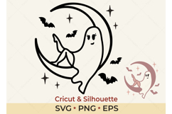 Ghost Halloween SVG, Ghost Moon SVG, Sexy Funny Ghost PNG Product Image 1
