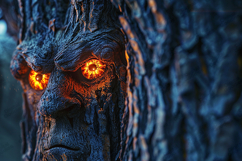 Haunted Ent Face Tree Bark Background Product Image 1