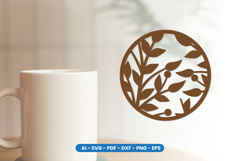 Botanical Floral Round Coaster Laser Cut SVG Product Image 6