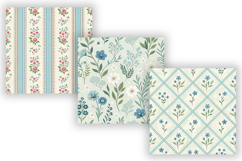 Cottagecore Seamless Digital Paper Pack, Blue Floral Vintage Product Image 5