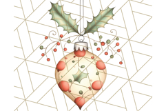 Vintage Christmas Ornaments and Presents PNG Holiday Clipart Product Image 5